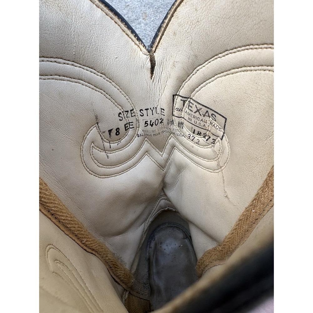 Vtg Texas Two Tone Gray 8 EE Men's Western Boots Cowboy - Picture 3 of 12